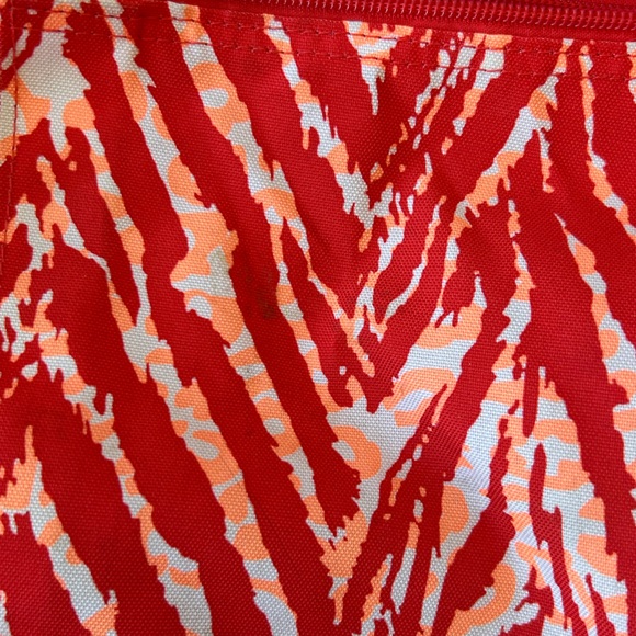 Jansport Backpack in Red, Orange and White Animal like print - Picture 10 of 10